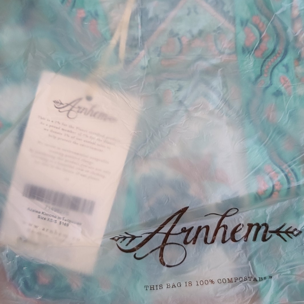 New arnhem azalea kimono robe turquoise XS/S BNWT - Picture 14 of 16